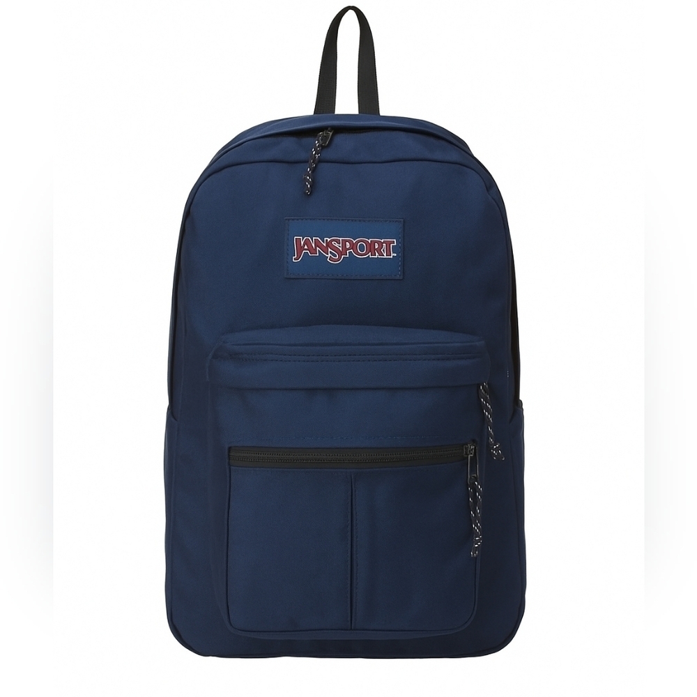 90s Vintage Jansport Navy Blue Classic Backpack |  Made in USA | Triple Zip